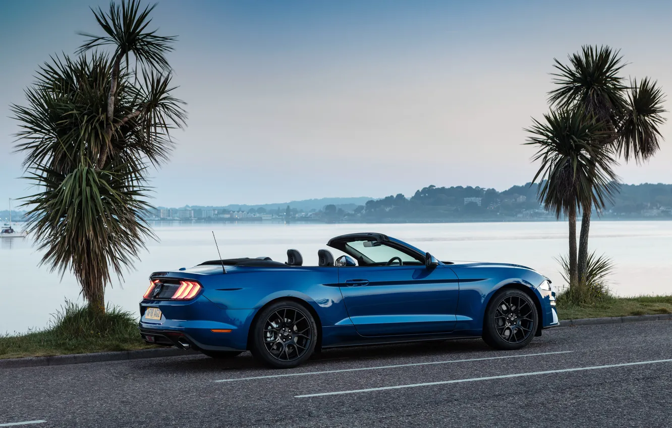 Photo wallpaper Mustang, Ford, rear view, 2018, Convertible, Ecoboost