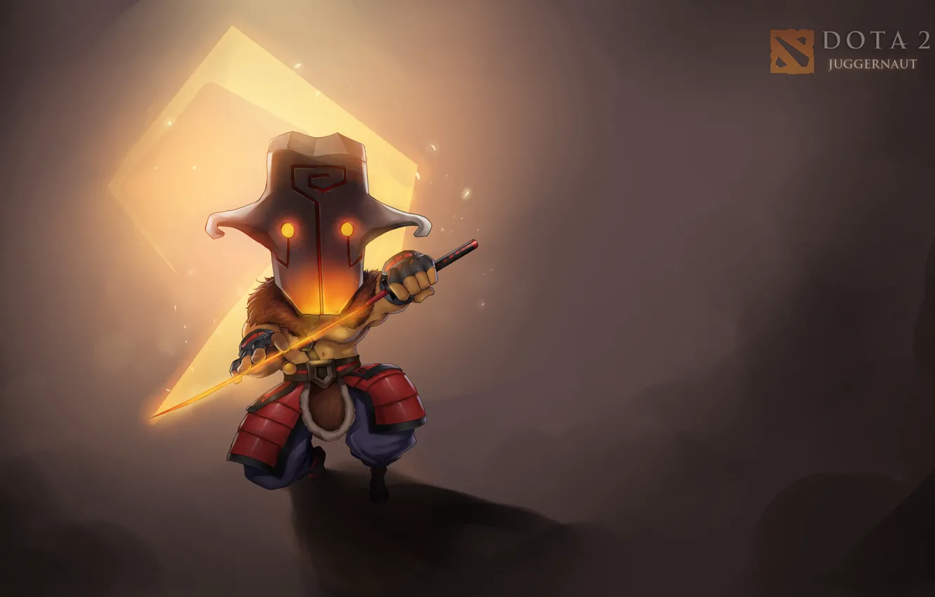 Photo wallpaper sword, mask, sword, chibi, mask, juggernaut, dota 2, virtualman209