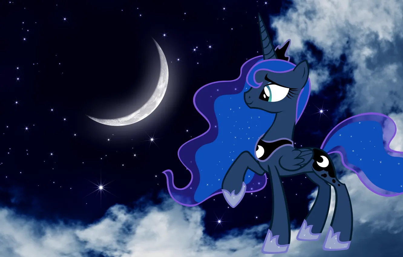 Photo wallpaper stars, night, the moon, cartoon, pony, Princess, the night sky, My Little Pony