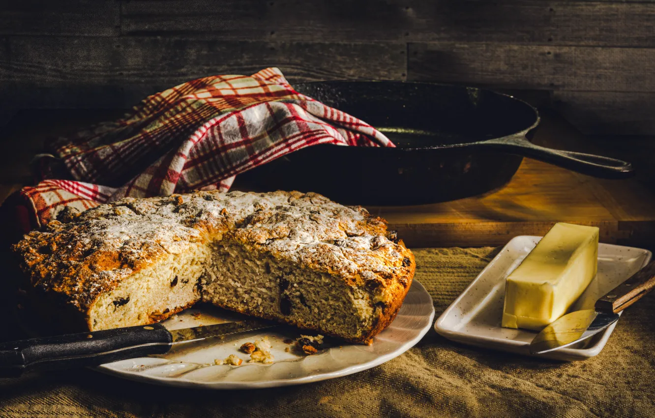 Photo wallpaper oil, pie, knife