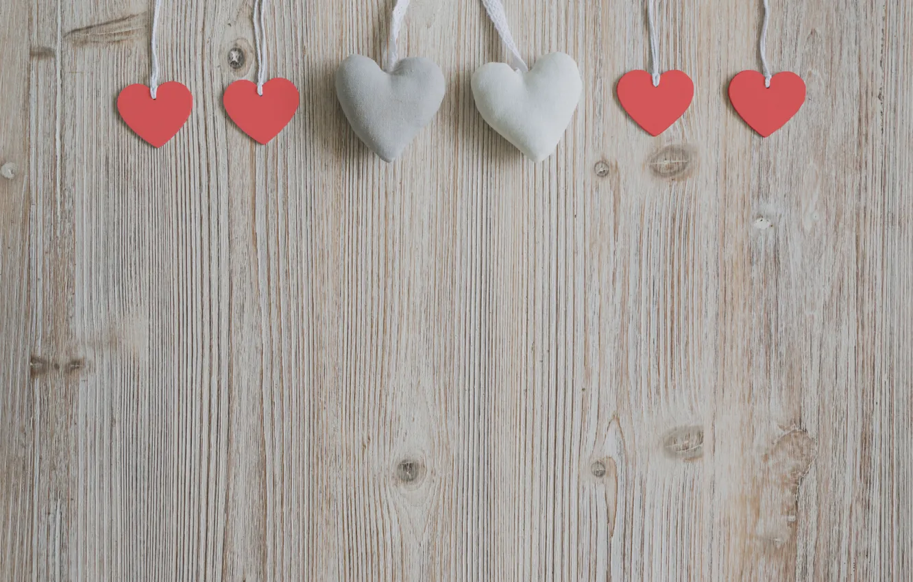 Photo wallpaper hearts, love, wood, romantic, hearts, valentine's day