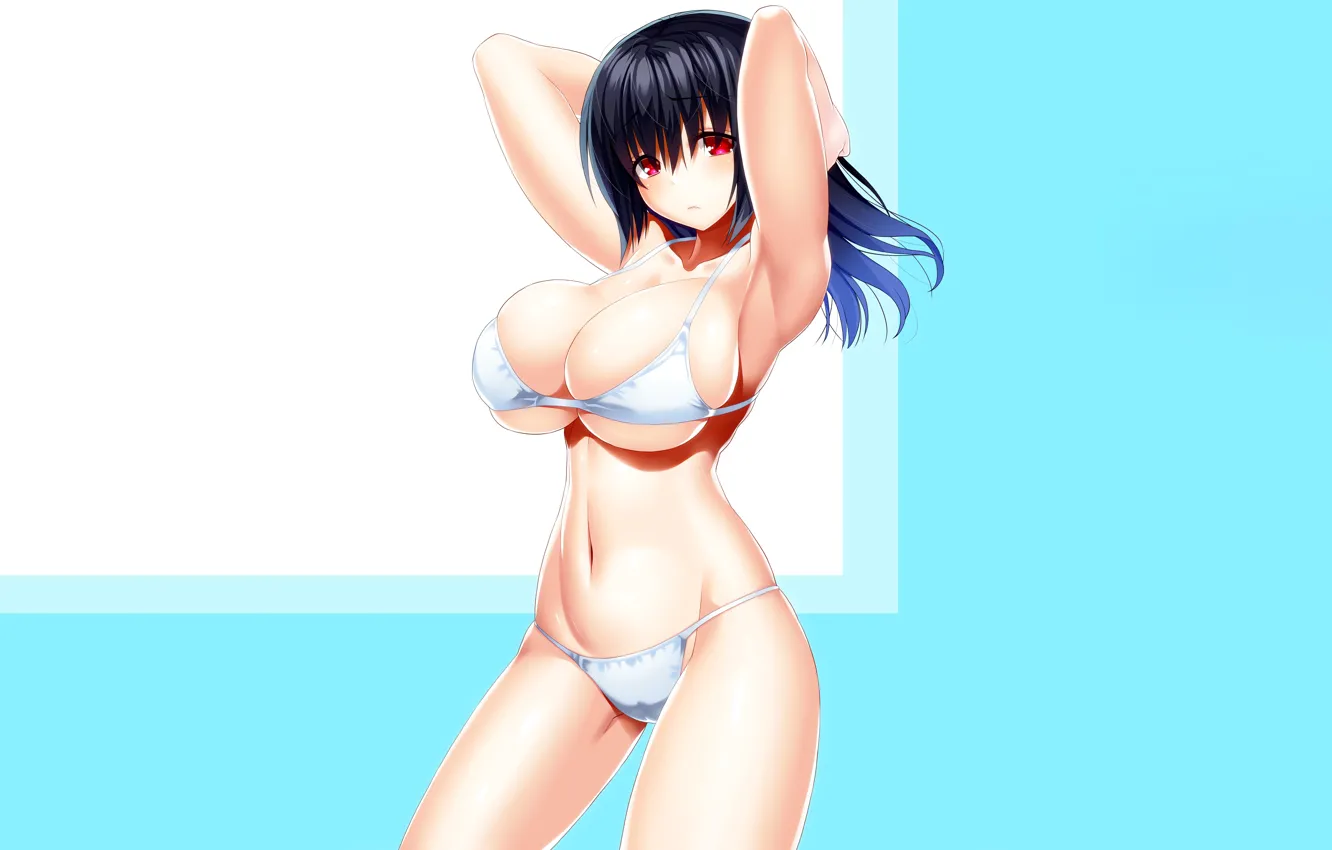 Photo wallpaper girl, sexy, lingerie, Cameltoe, bra, cleavage, panties, long hair