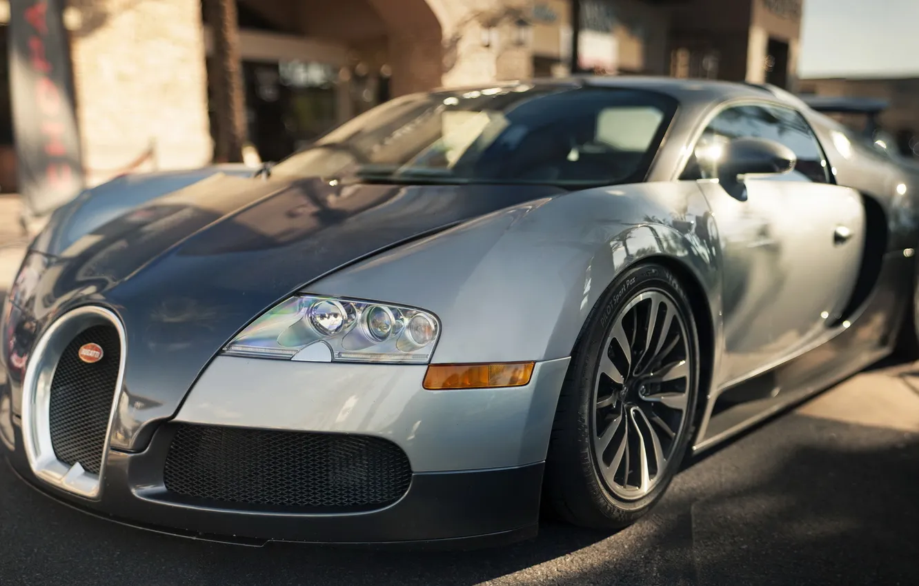 Photo wallpaper Bugatti, Veyron, bokeh, hypercar