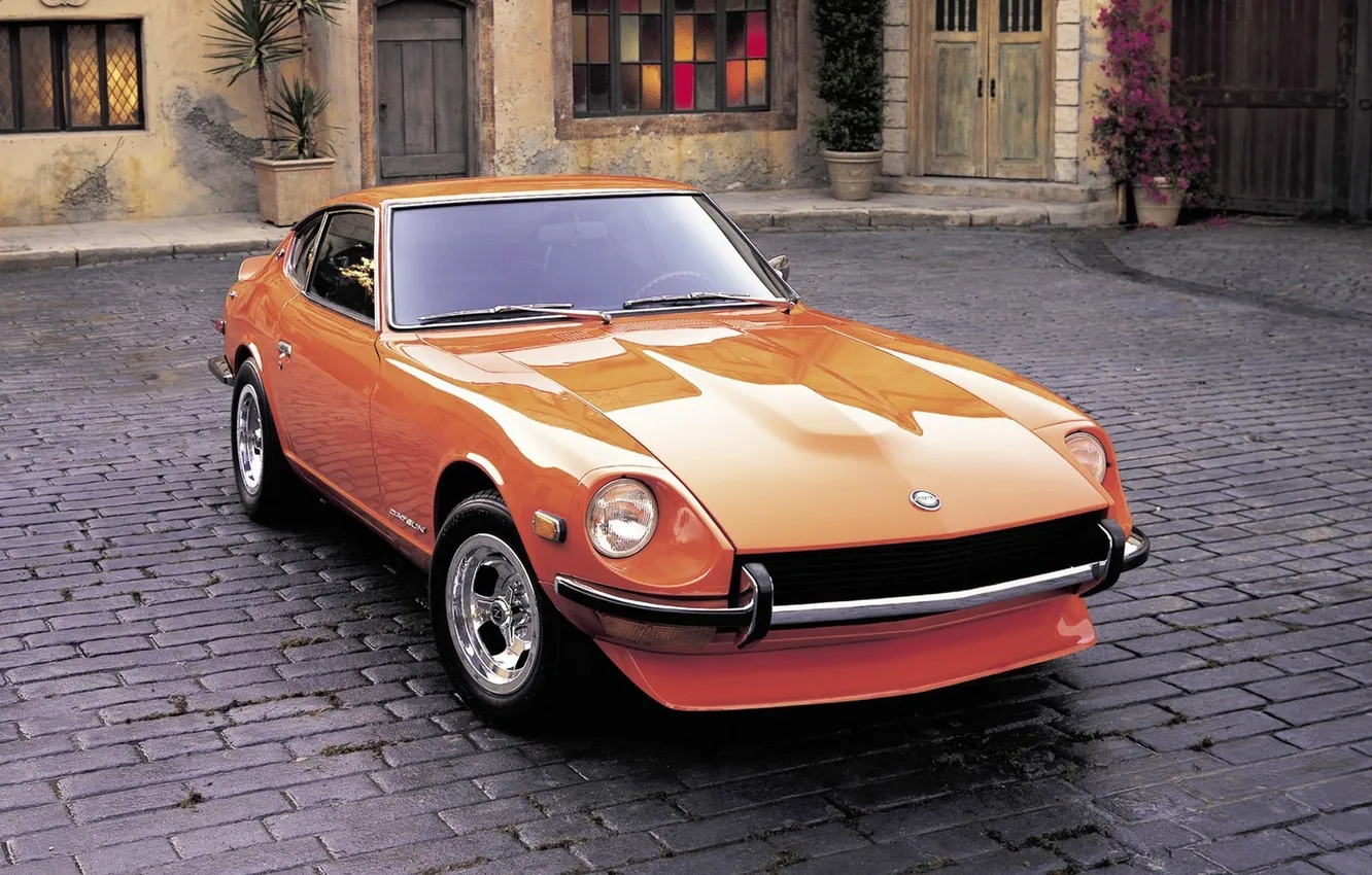 Photo wallpaper car, orange, Desktop, Japan, Nissan, car, Nissan, 1970