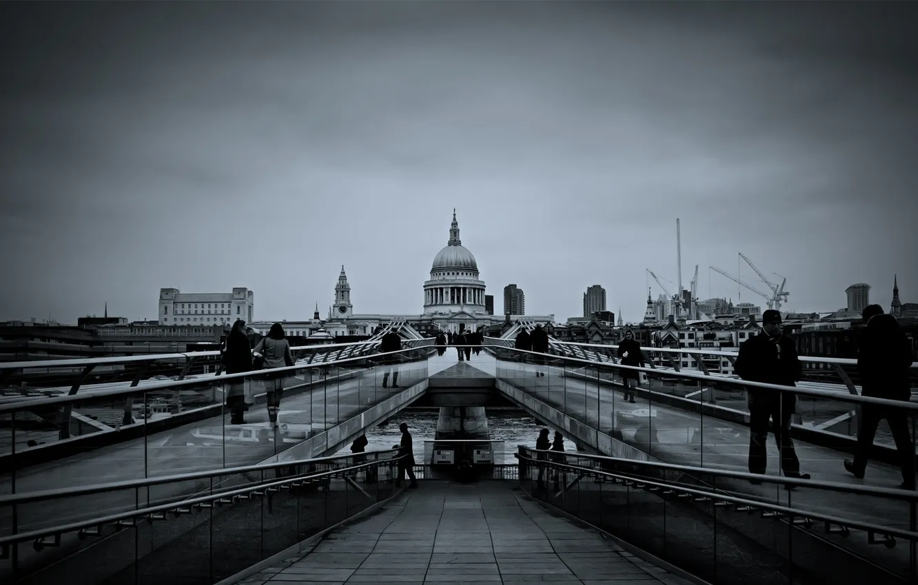 Photo wallpaper road, the city, photo, background, people, building, monument, bridge