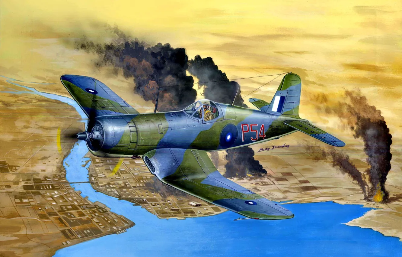 Photo wallpaper carrier-based fighter, F4U Corsair, Corsair Mk.II, Radial engine, 757 Naval Air Squadron