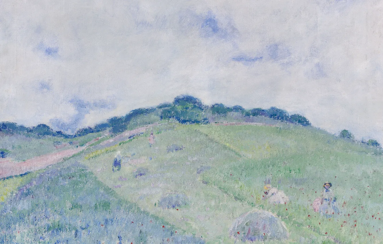 Photo wallpaper landscape, picture, Frederick Carl Frieseke, Friedrich Karl Friske, The hills of Giverny
