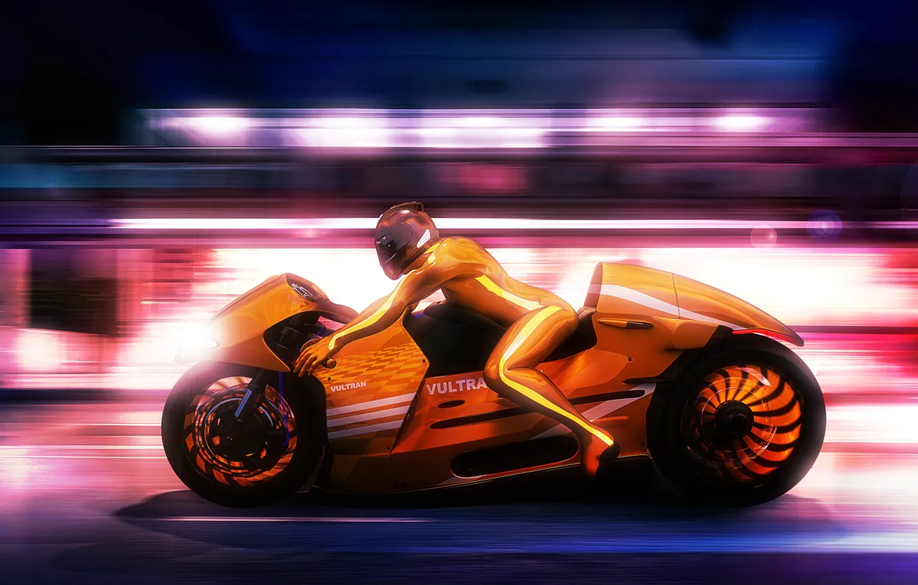 Photo wallpaper Concept, design, style, background, race, speed, motorcycle, motorcyclist