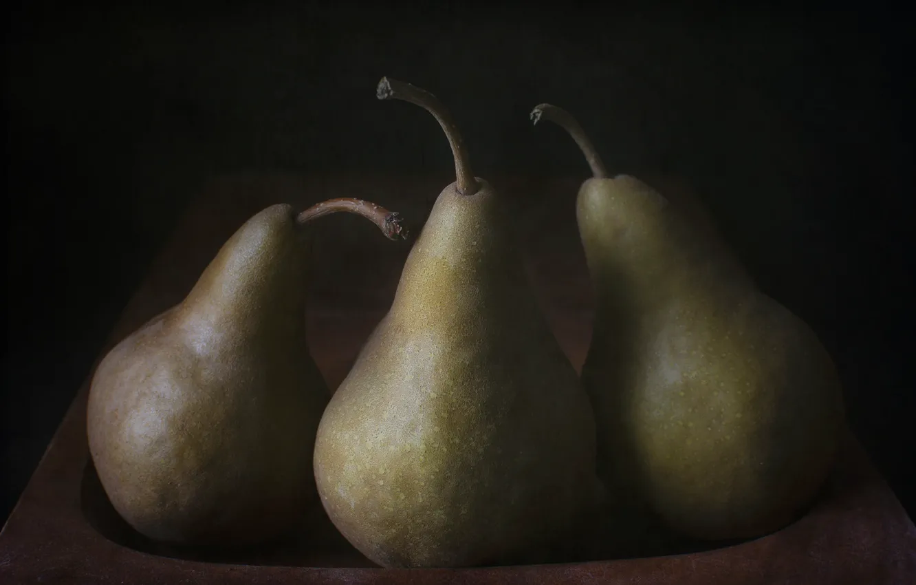 Photo wallpaper fruit, trio, pear