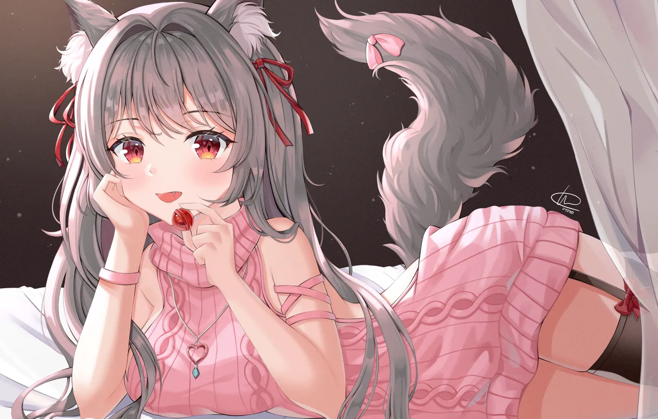 Photo wallpaper girl, lollipops, Fox, MapleStory