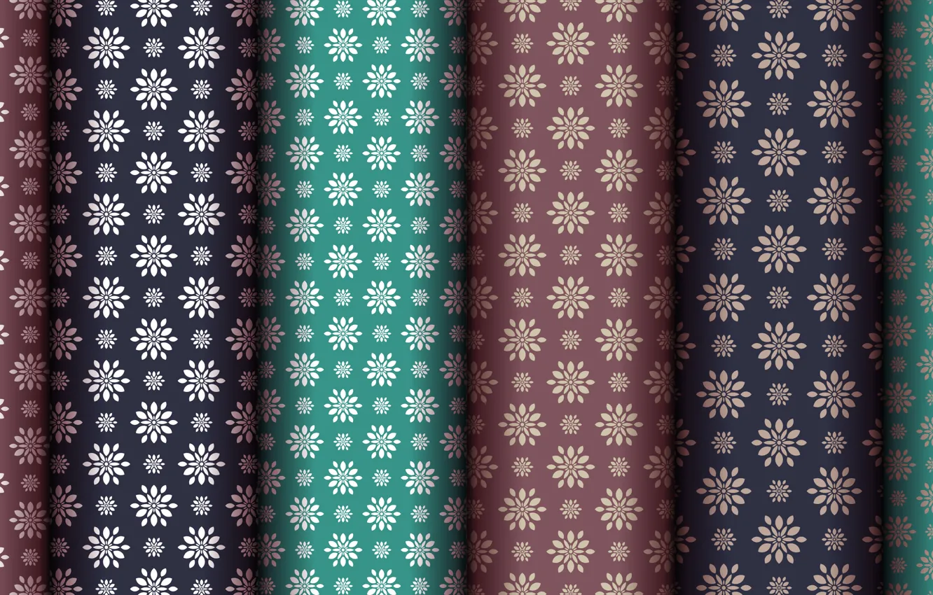 Photo wallpaper flowers, green, background, pattern, brown