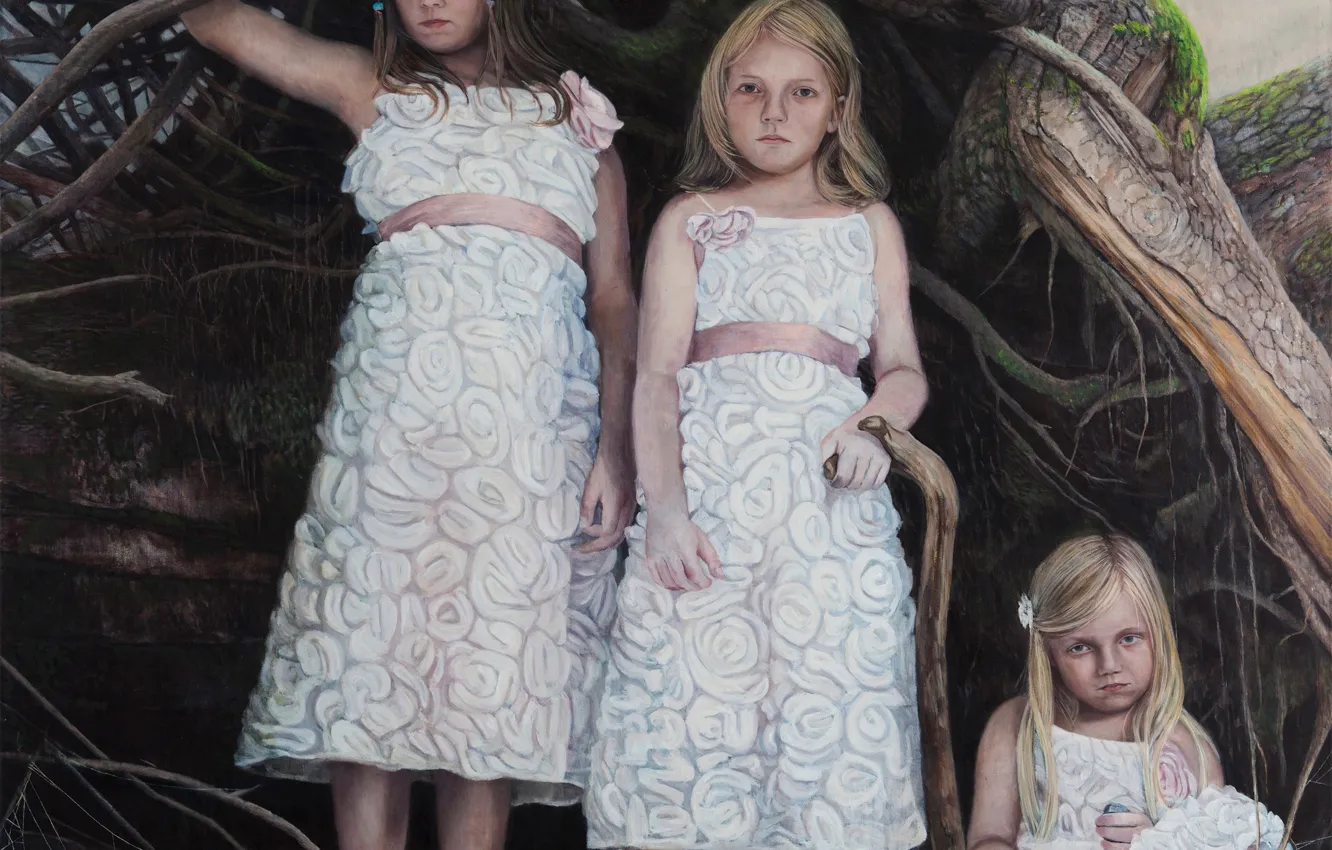 Photo wallpaper children, girls, picture, Sun Cult-2, Norwegian artist, Christer Karlstad