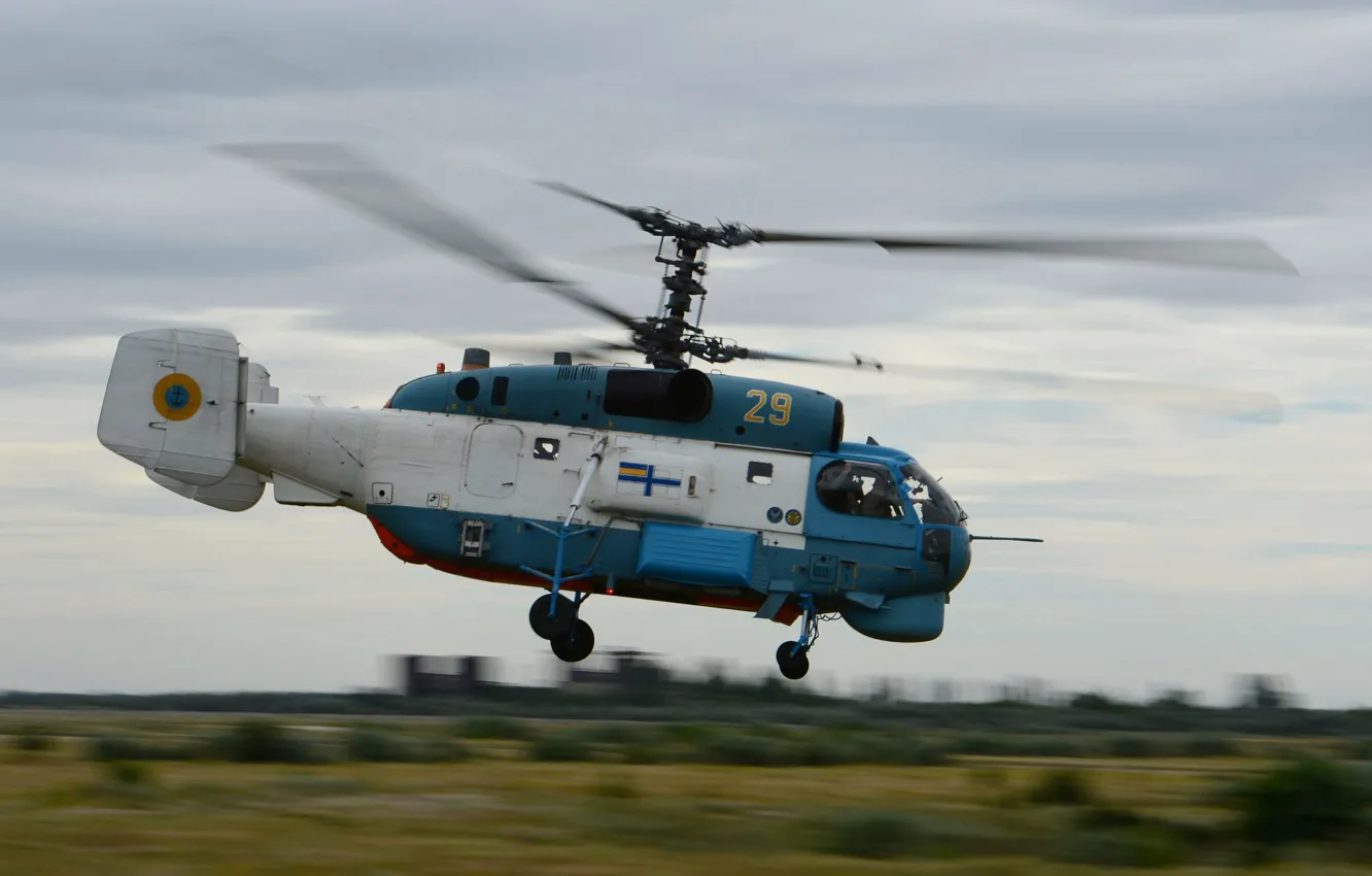 Photo wallpaper helicopter, Kamov, anti-submarine, Ka-27, ship, The Ukrainian Navy
