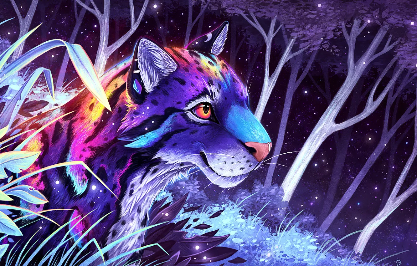 Photo wallpaper figure, art, leopard, leopard, art, by Kanizo