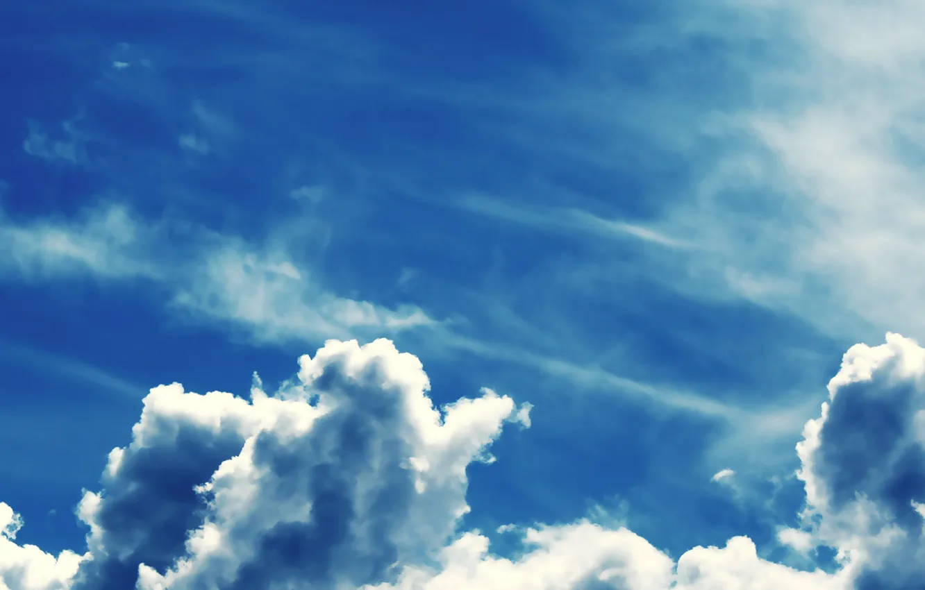 Photo wallpaper the sky, clouds, blue