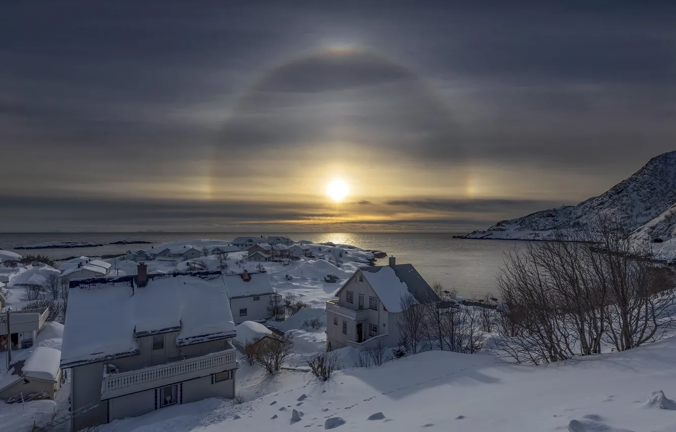 Photo wallpaper Norway, Pure, Nordland, Amazing Sunbow