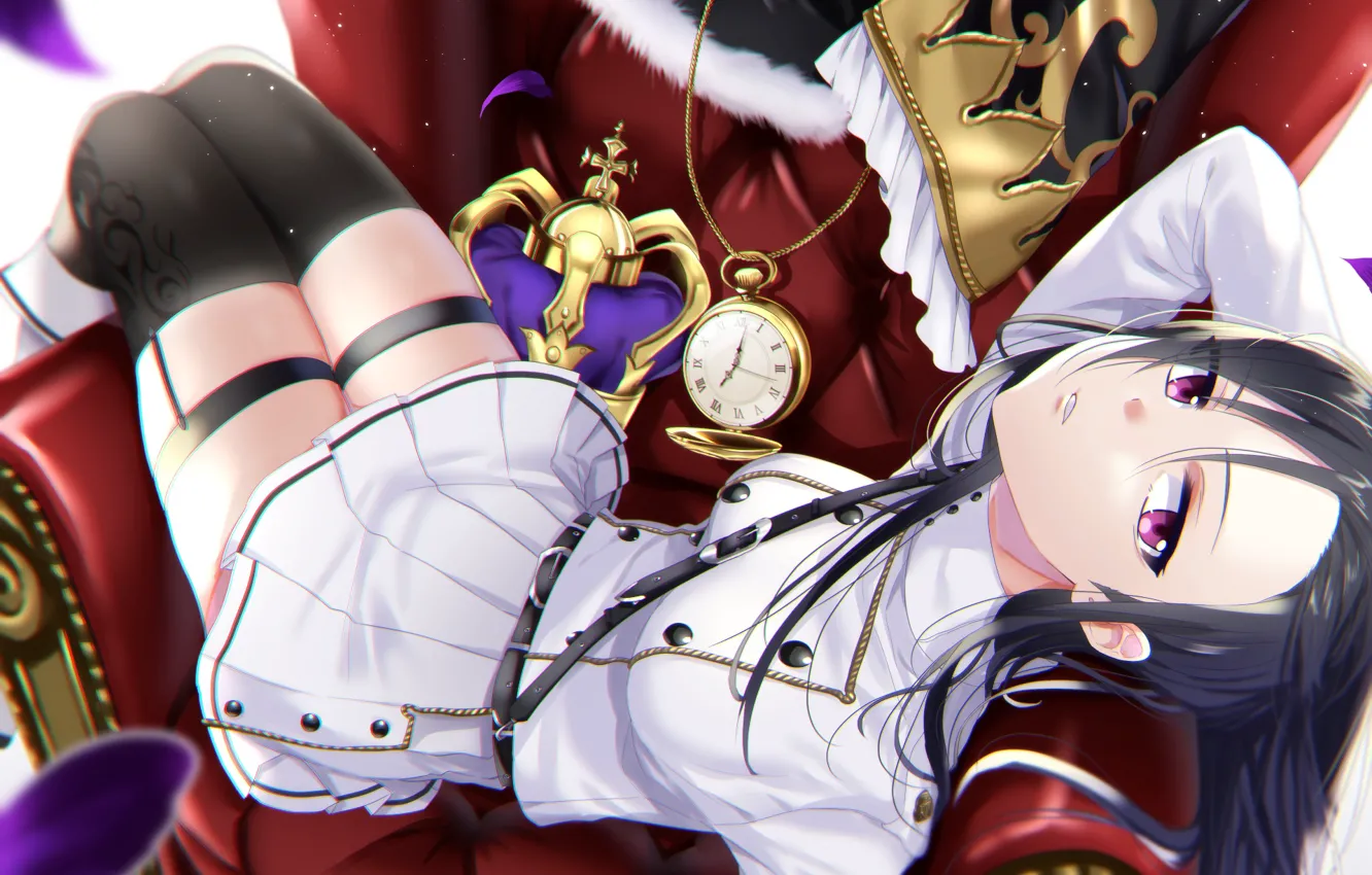 Photo wallpaper girl, crown, the throne