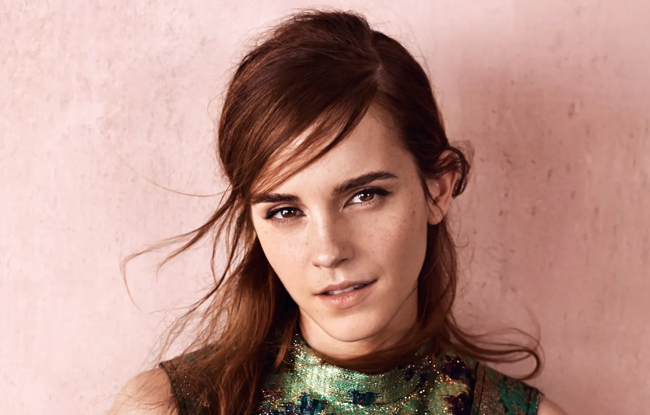Photo wallpaper close-up, model, makeup, actress, hairstyle, brown hair, Emma Watson, Emma Watson