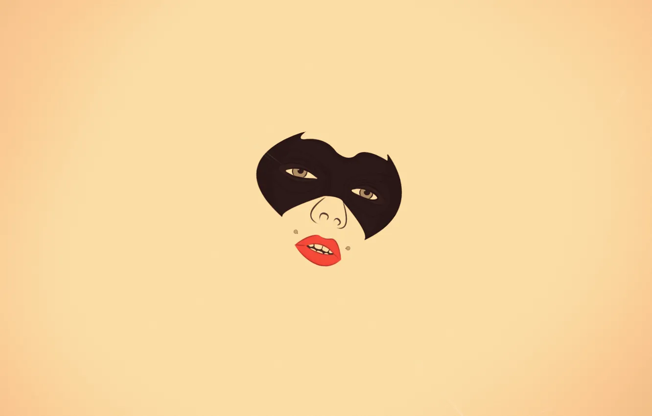 Photo wallpaper look, girl, face, minimalism, piercing, mask, lips, vanilla