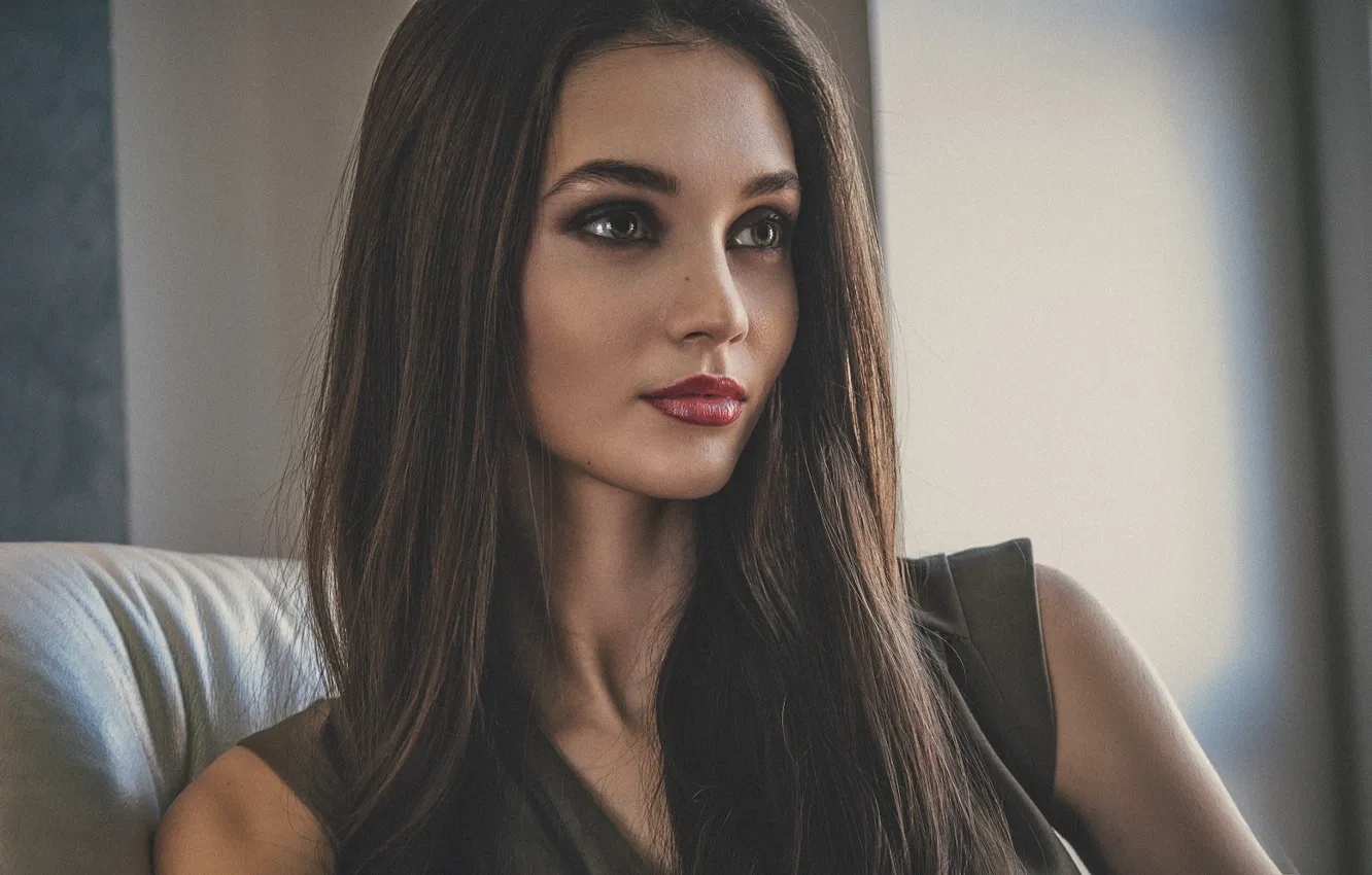 Photo wallpaper model, portrait, makeup, hairstyle, brown hair, beauty, Xenia, Pavel Smetanin