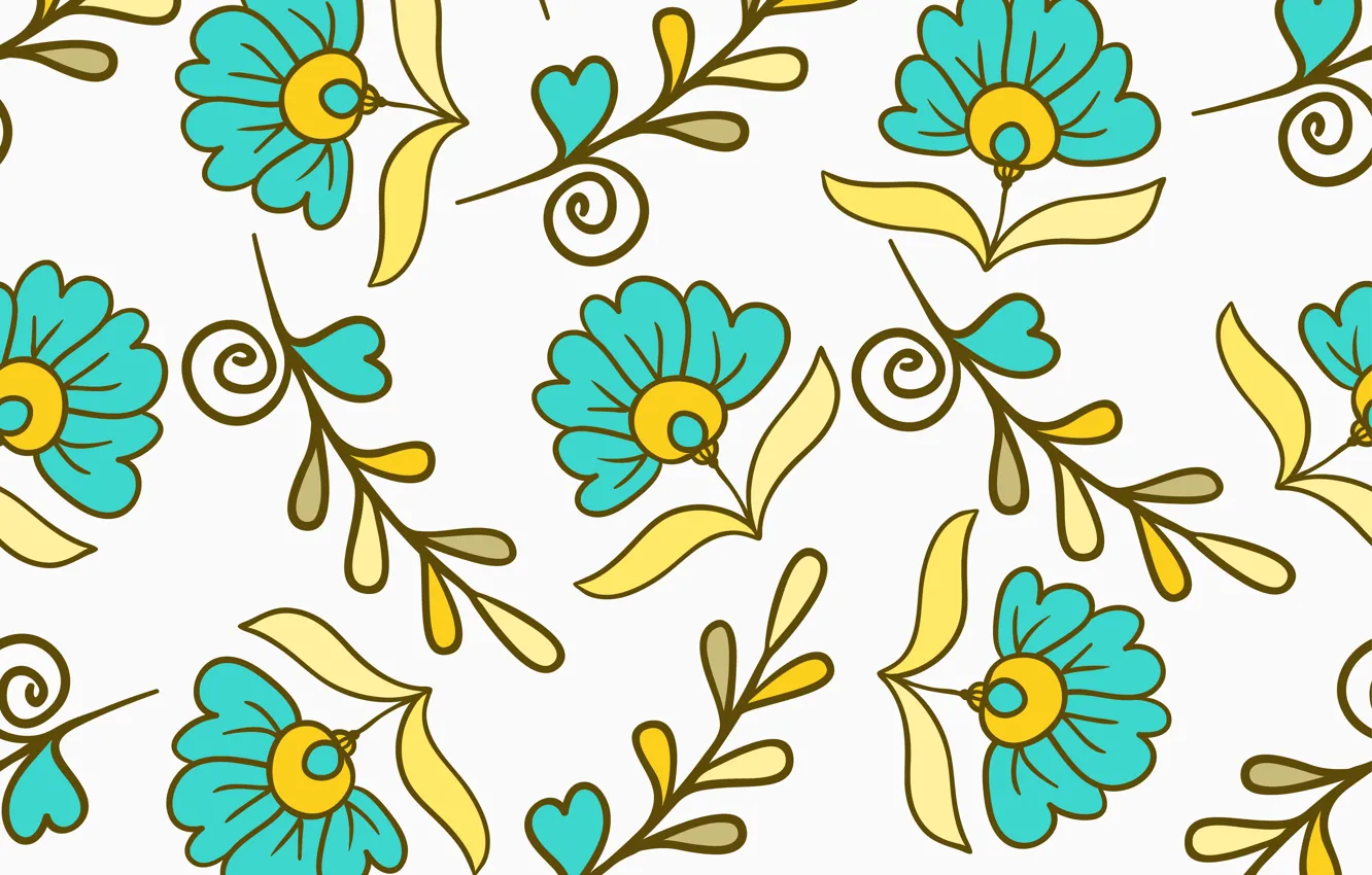Photo wallpaper flowers, pattern, pattern, floral, seamless, seamless