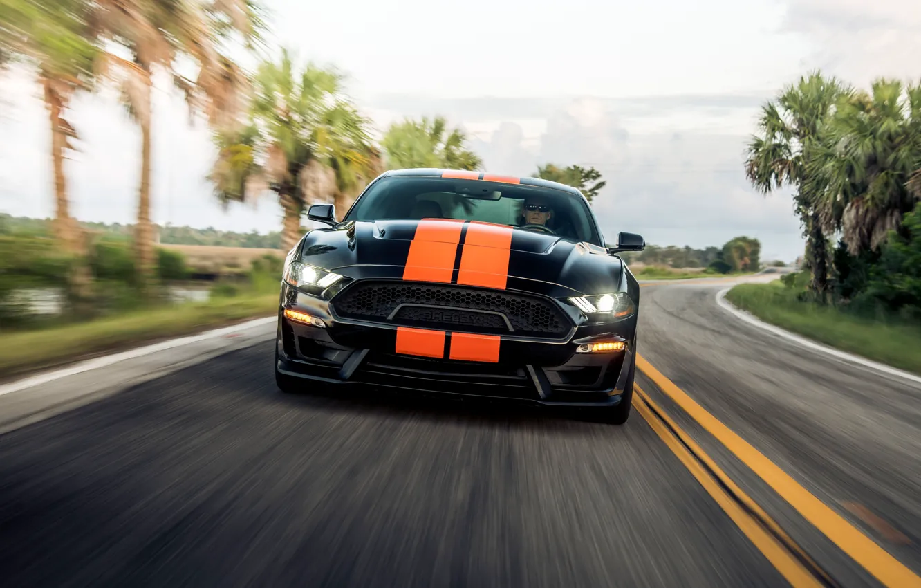 Photo wallpaper speed, Mustang, Ford, Shelby, front view, GT-S, 2019