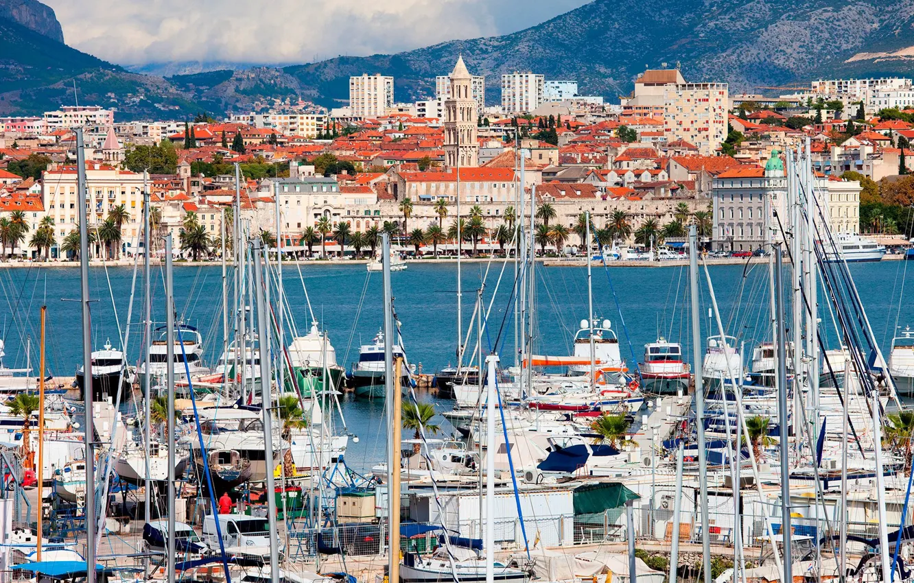 Photo wallpaper sea, home, yacht, Croatia, split
