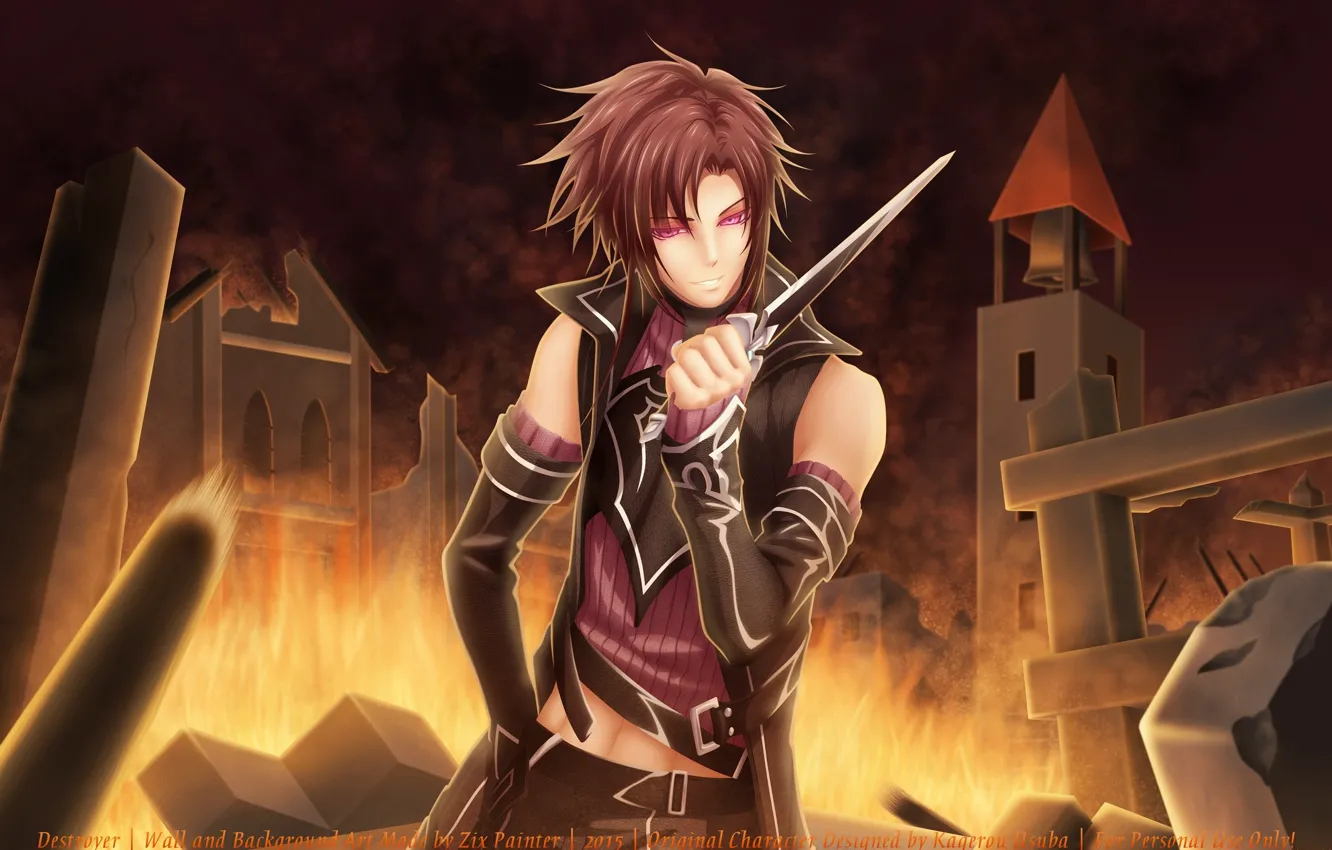 Photo wallpaper the game, anime, guy, blade, Wand Of Fortune, Novella