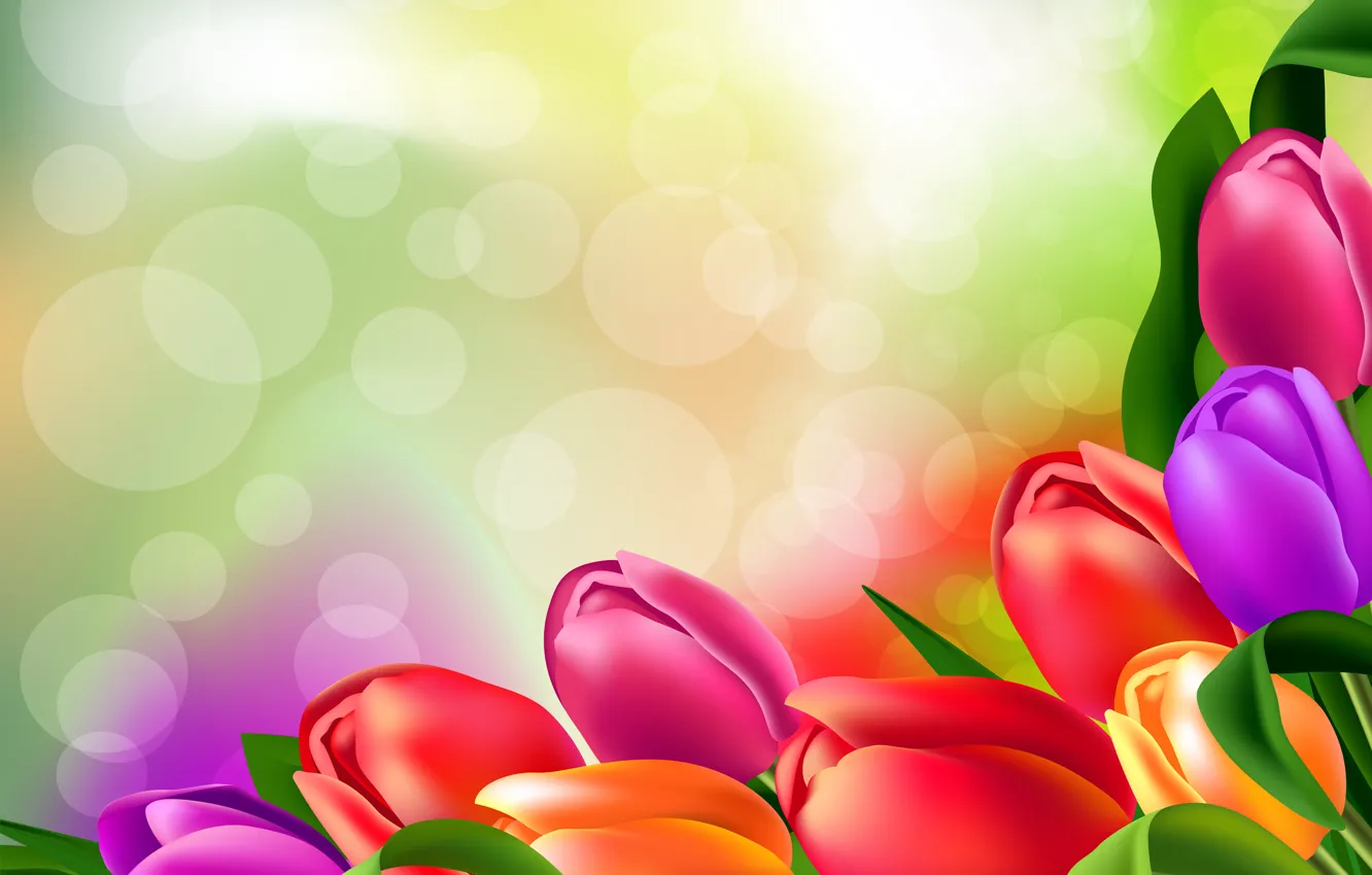 Photo wallpaper flowers, figure, tulips, brightness