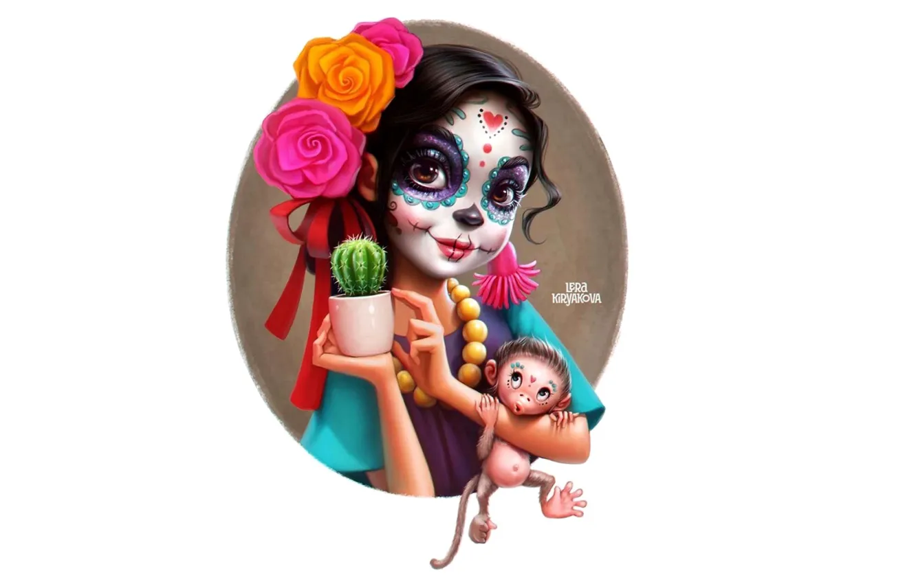 Photo wallpaper girl, Mexico, toon, Lera Kiryakova