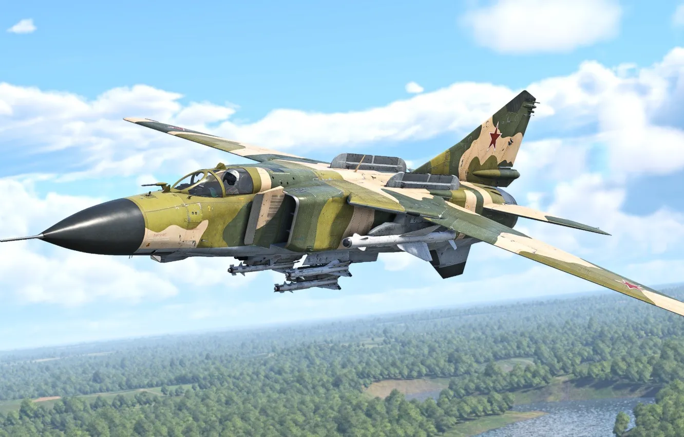 Photo wallpaper USSR, multi-role fighter, OKB MiG, MiG-23MLD