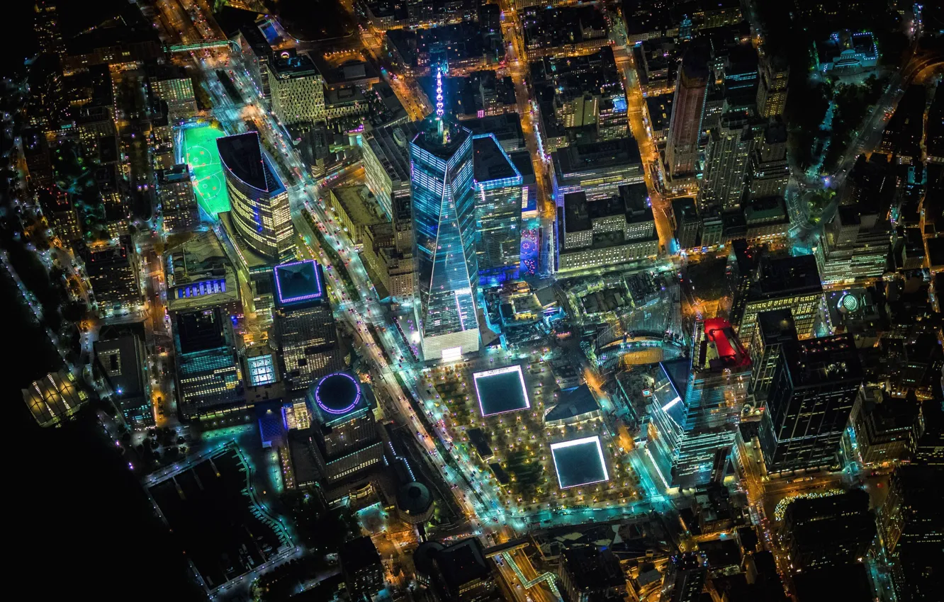 Photo wallpaper lights, USA, United States, night, New York, NYC, New York City, architecture