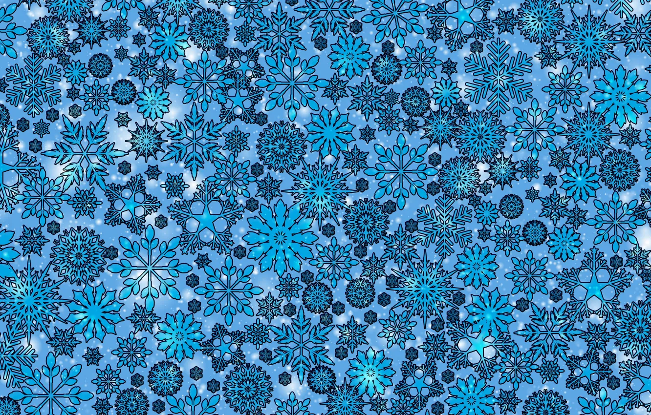 Photo wallpaper winter, snow, snowflakes, pattern, new year, texture, Christmas, ornament