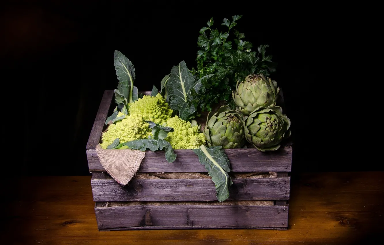 Photo wallpaper harvest, vegetables, the dark background
