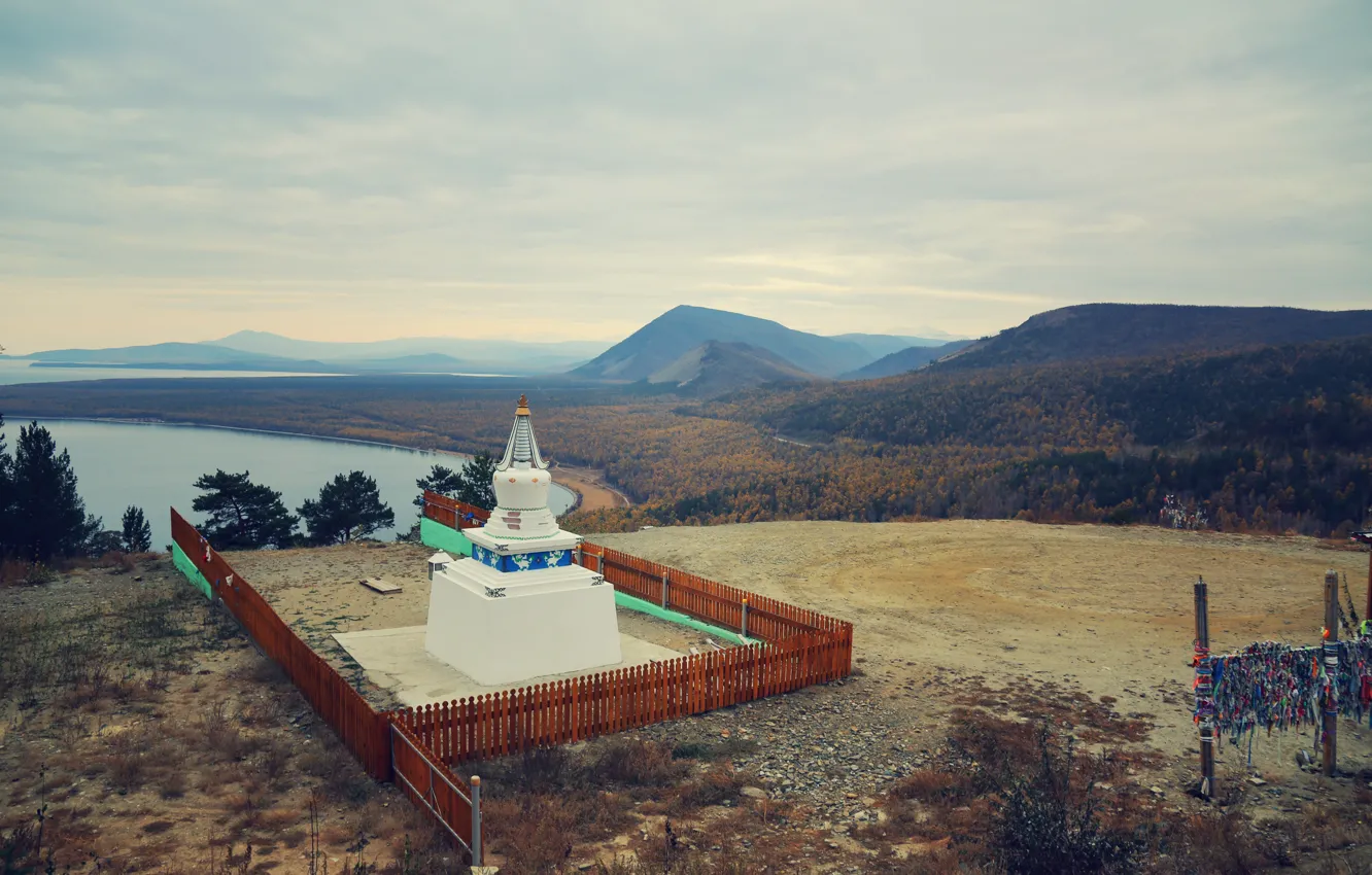 Photo wallpaper autumn, October, Baikal, Buddha, Burhan