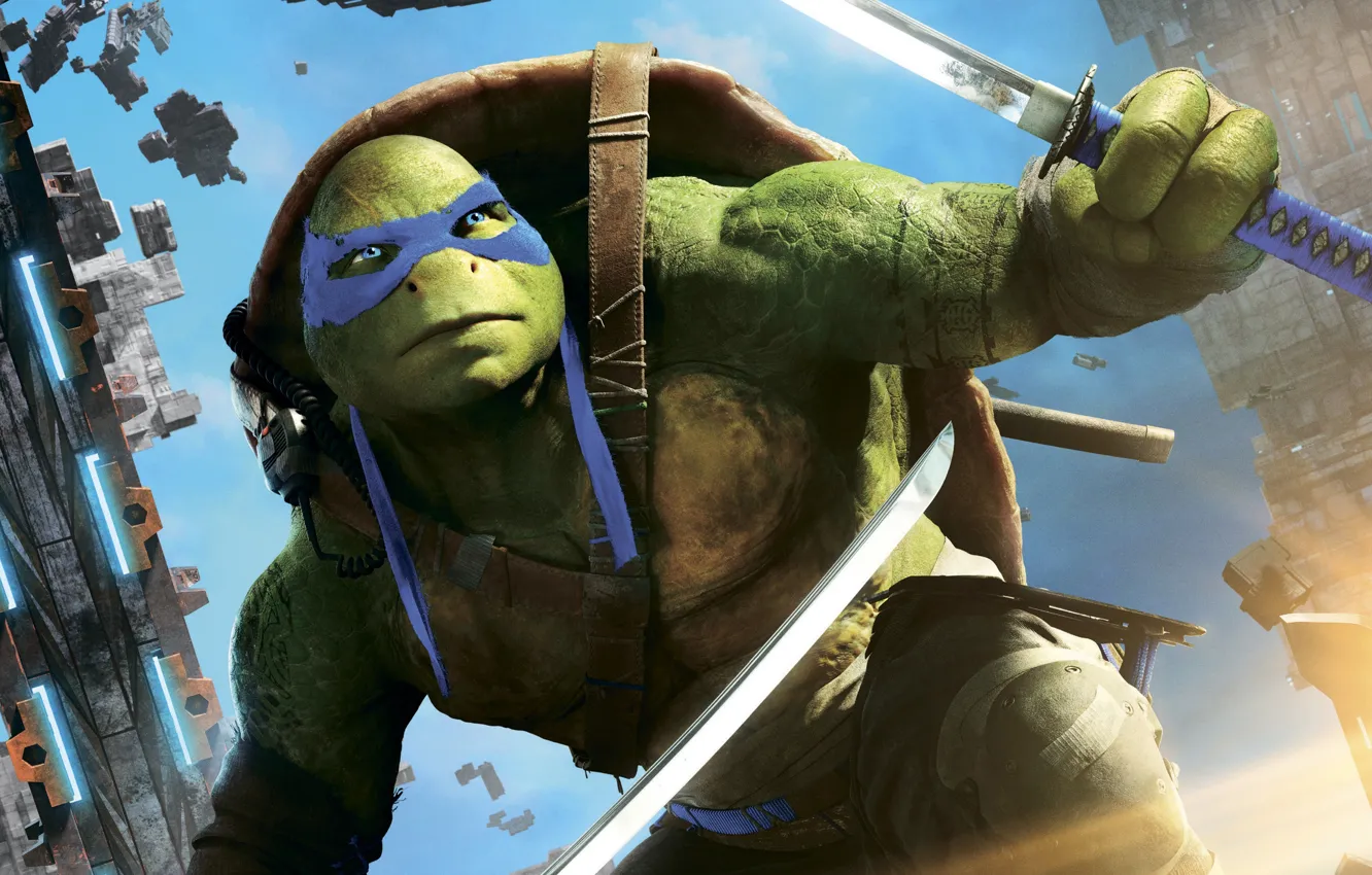 Photo wallpaper fantasy, Leonardo, Teenage Mutant Ninja Turtles: Out of the Shadows, Teenage mutant ninja turtles 2