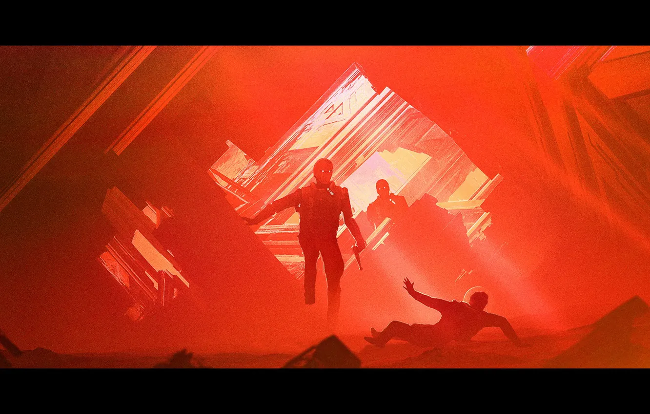 Photo wallpaper fiction, robot, astronaut, art