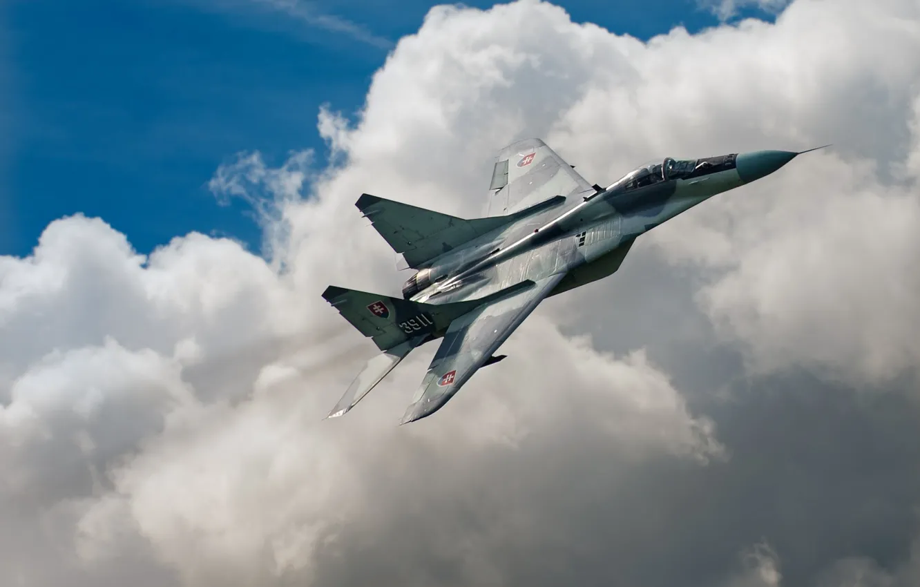 Photo wallpaper the sky, fighter, MiG-29, The MiG-29, Of the air force of Slovakia