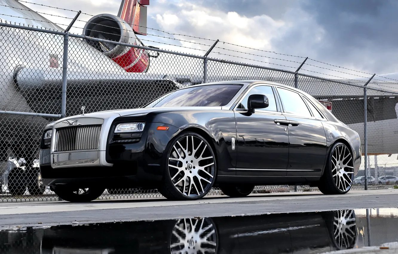 Photo wallpaper wheels, Rolls Royce, Ghost, with, Forgiato
