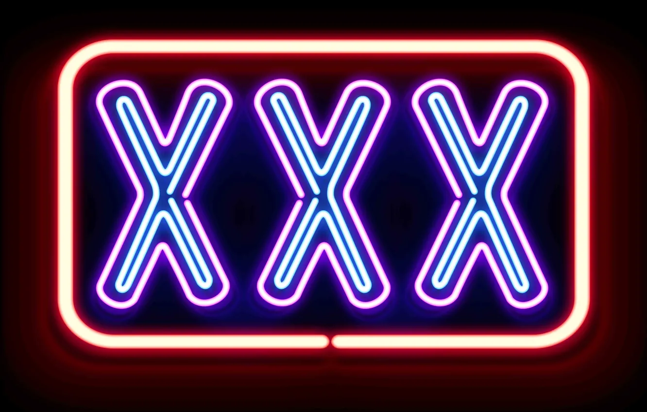 Photo wallpaper neon, backlight, sign, xxx