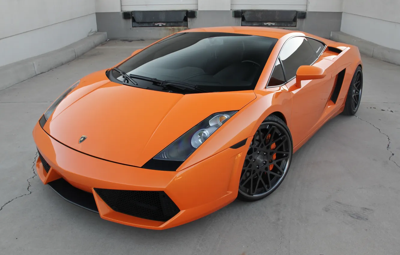 Photo wallpaper orange, Lamborghini, Gallardo, the view from the top, orange, Lamborghini, Gallardo, tinted