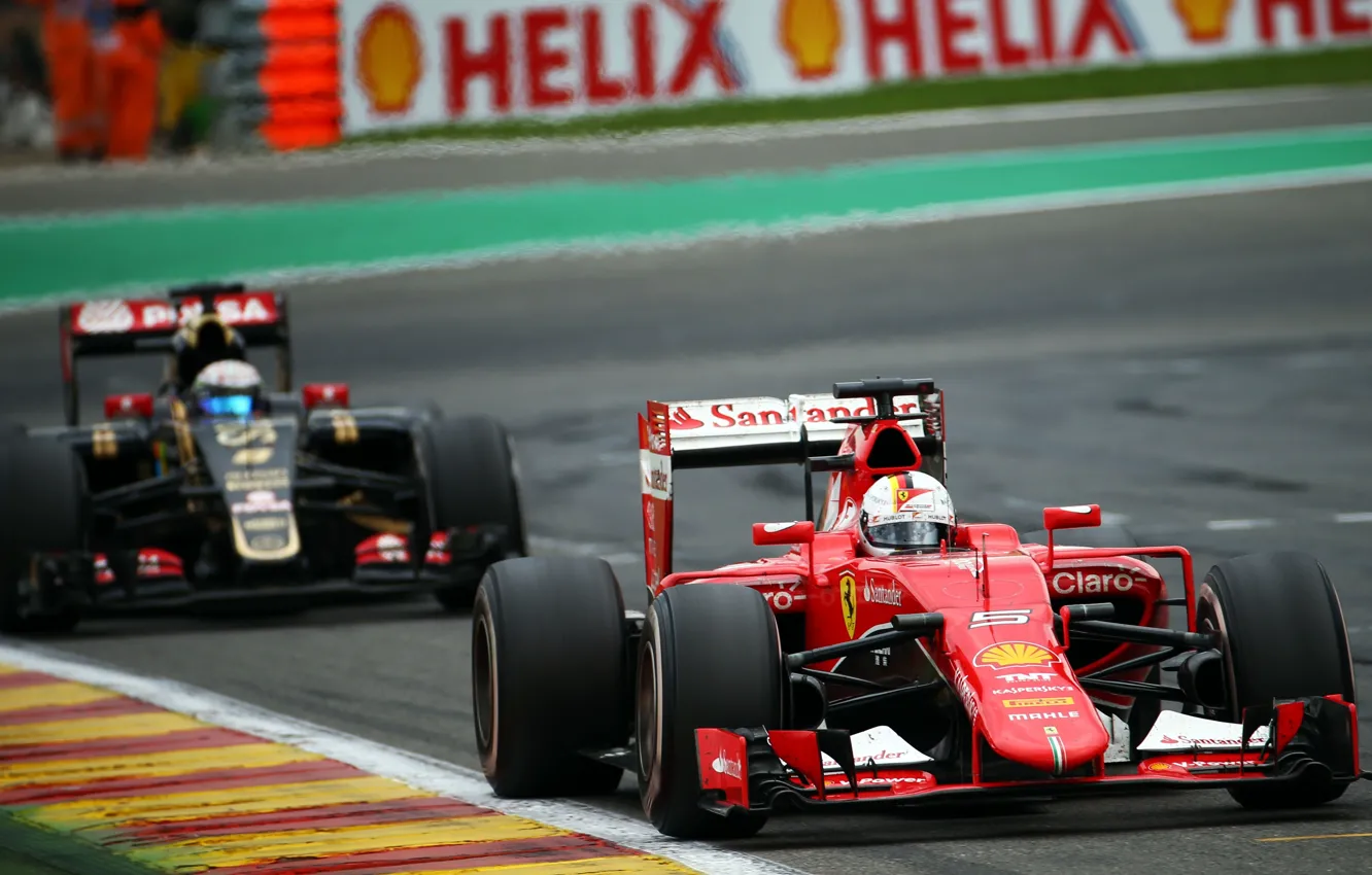 Photo wallpaper Lotus, Ferrari, Belgium, Formula 1, 2015