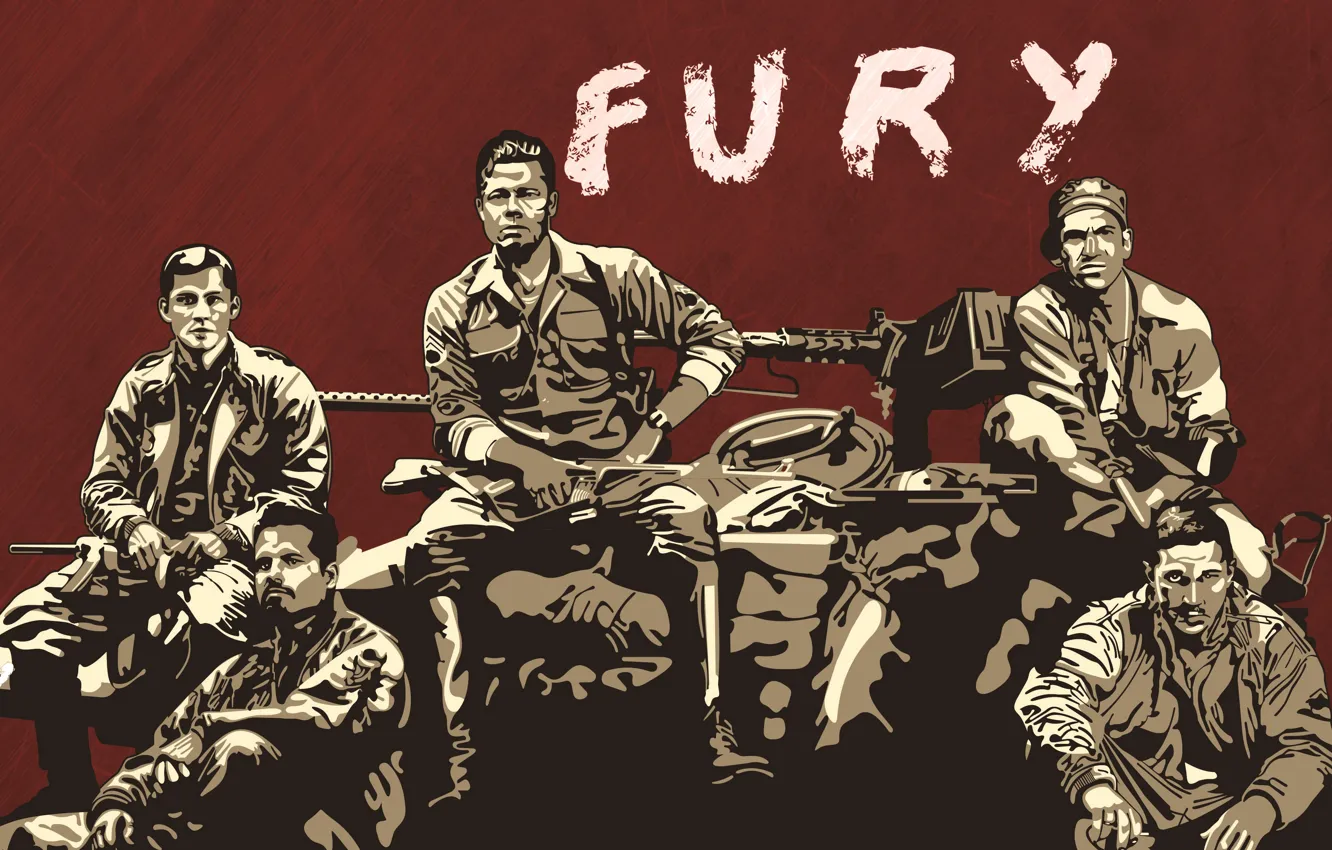 Photo wallpaper rage, tank, Brad Pitt, Brad Pitt, the crew, Fury