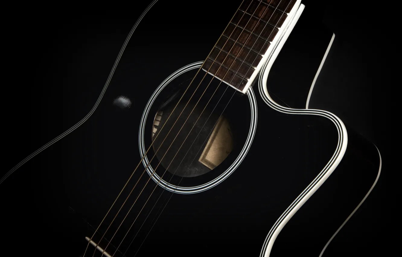 Photo wallpaper macro, music, guitar