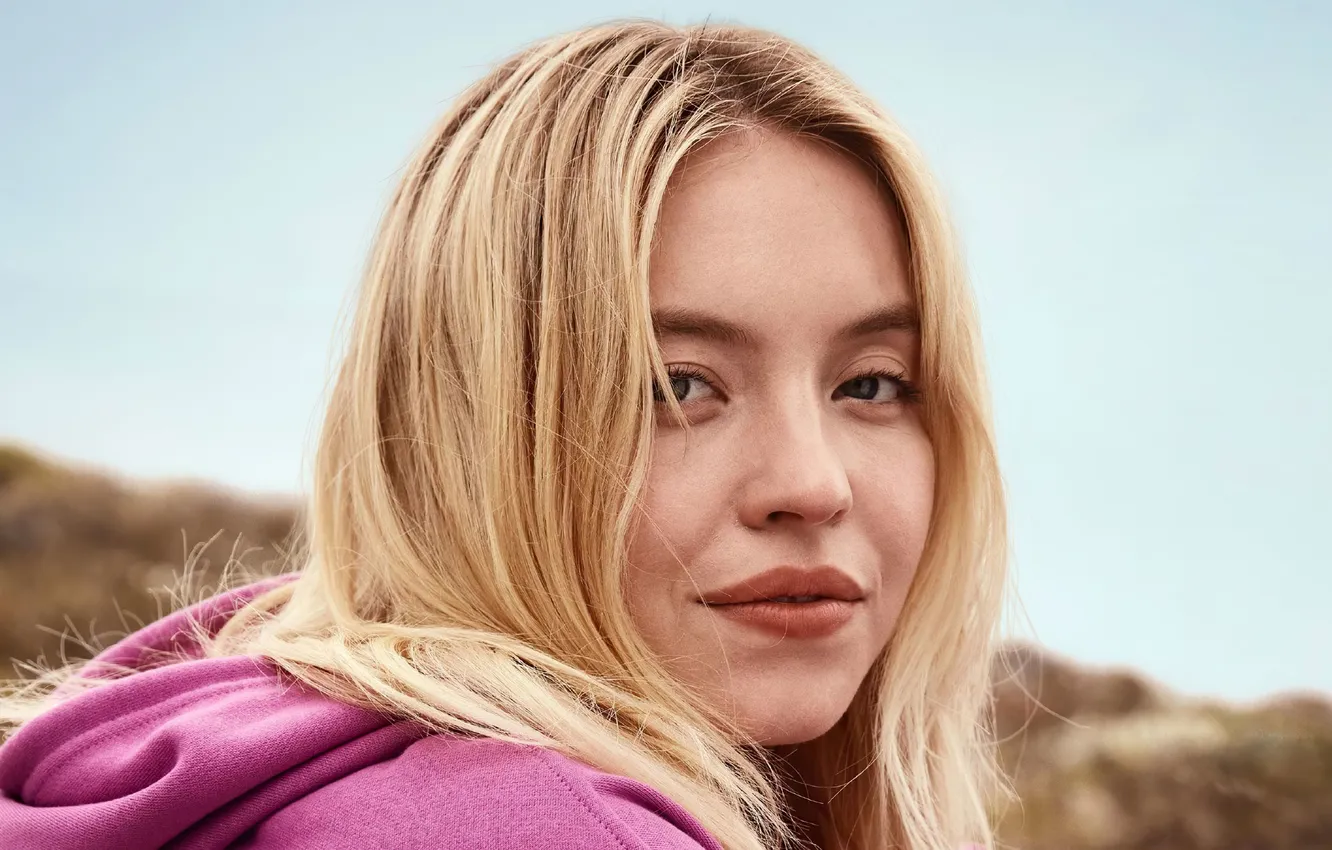 Photo wallpaper look, model, portrait, actress, blonde, bokeh, Sydney Sweeney, Sydney Sweeney