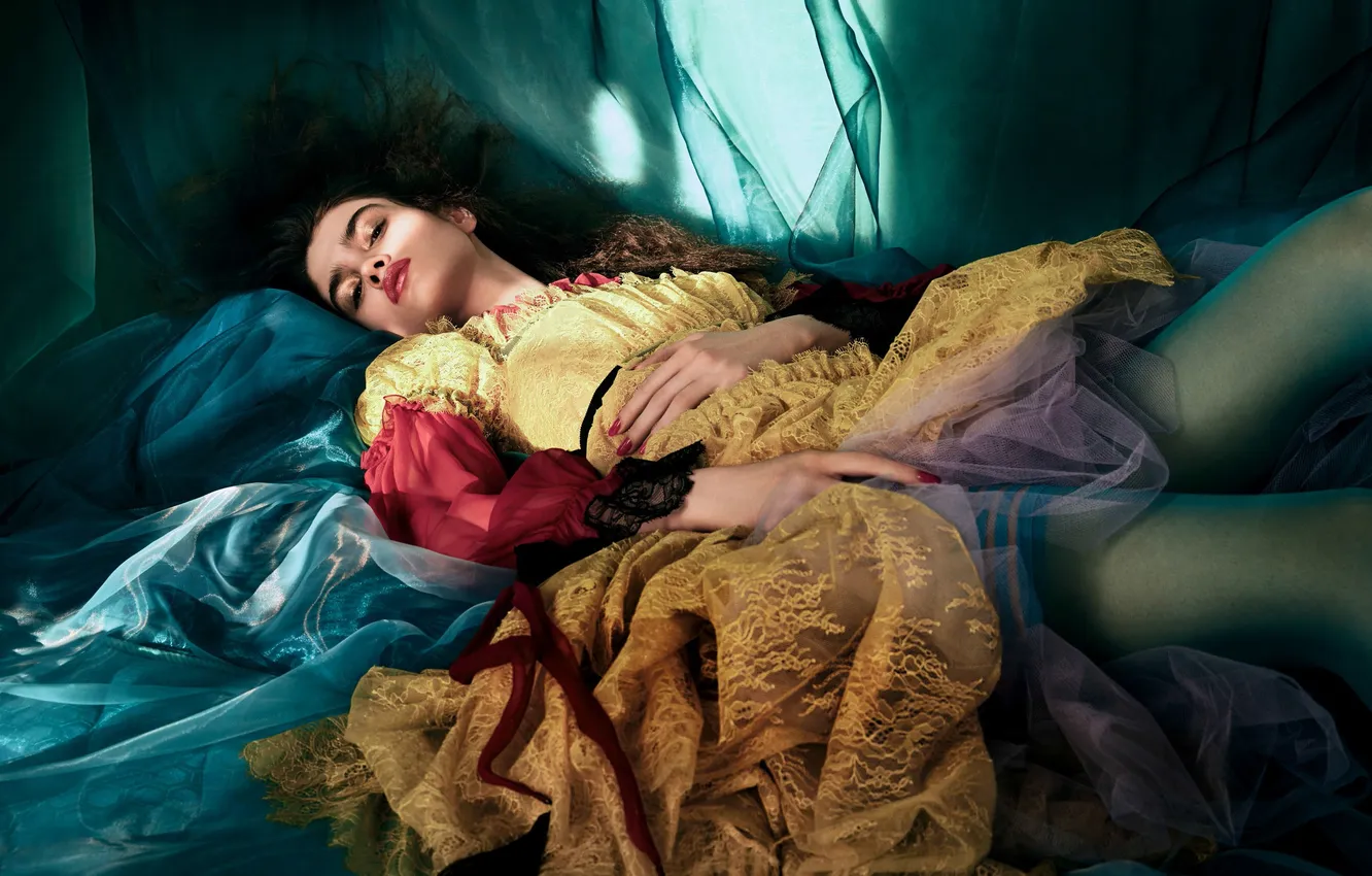 Photo wallpaper girl, beautiful, model, sweet, brunette, long-haired, Alexandra Maria Micu