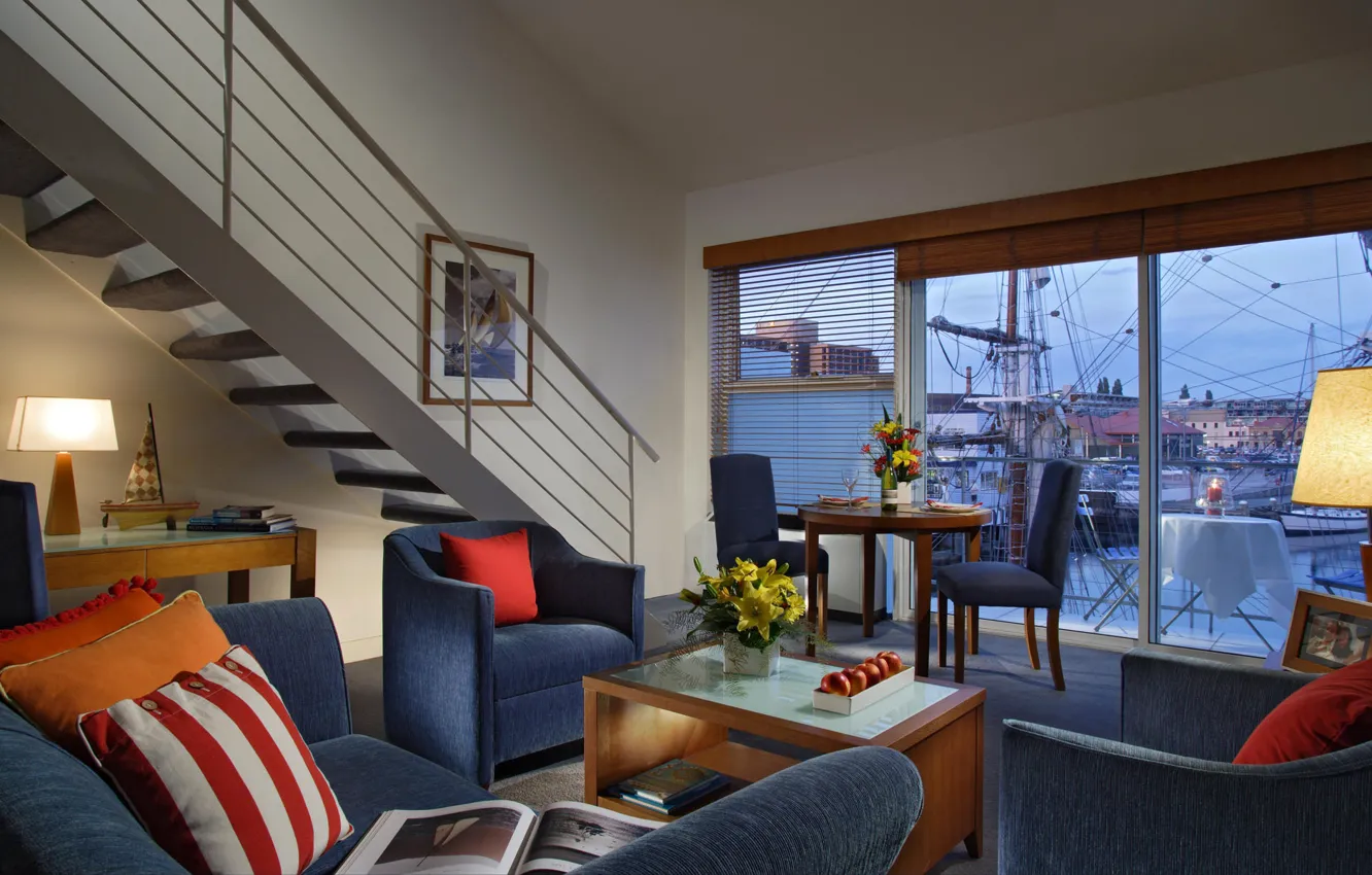 Photo wallpaper design, romance, interior, yacht