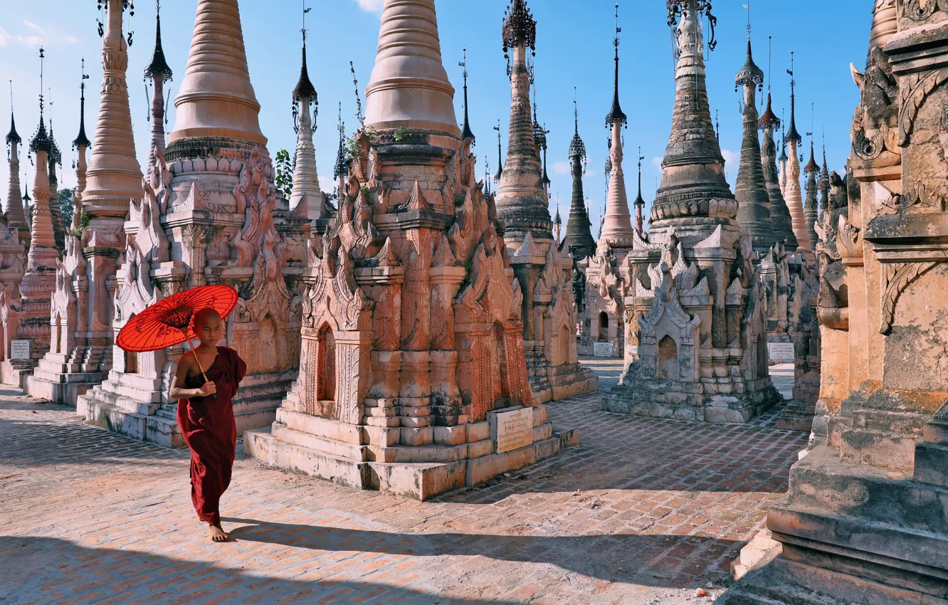 Photo wallpaper Myanmar, Kakku pagodas, Shan State