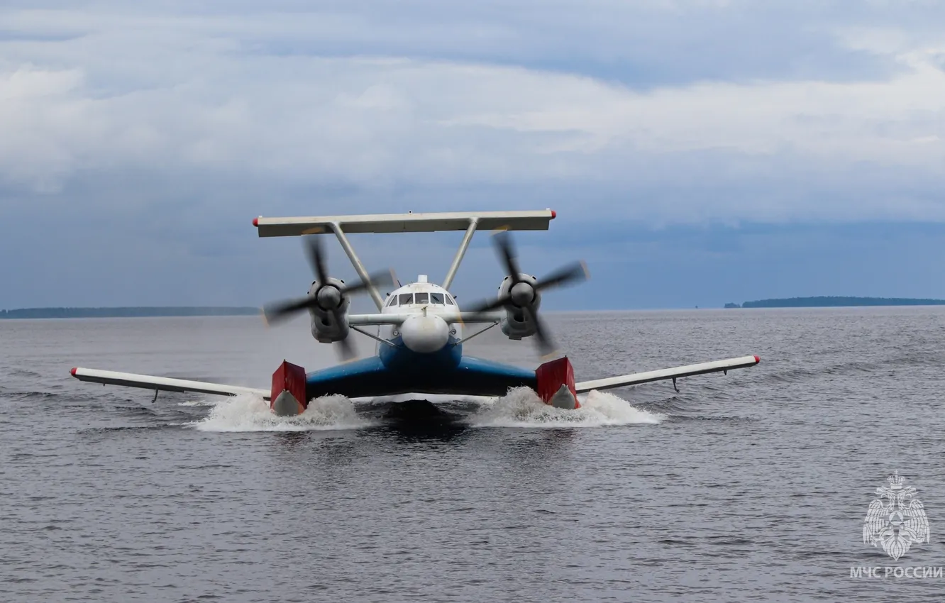Photo wallpaper water, the plane, lifeguard, EMERCOM of Russia