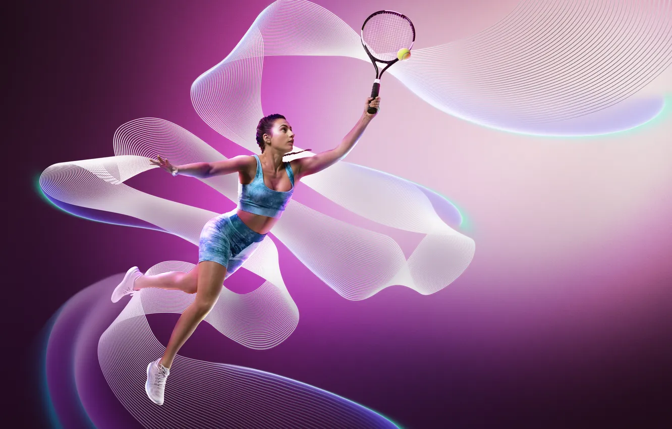 Photo wallpaper girl, tennis, sports, tennis player